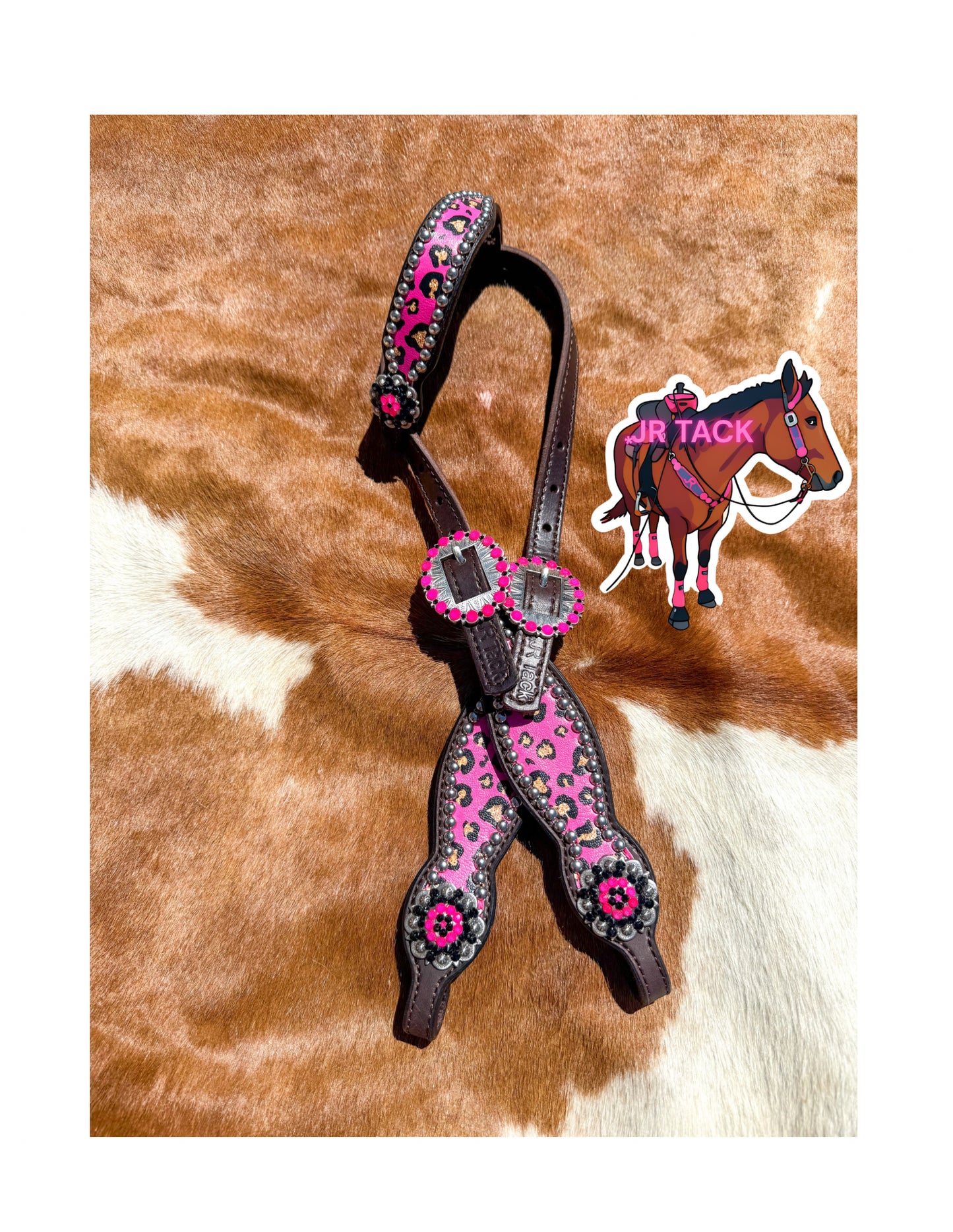 Pink Cheetah Headstall