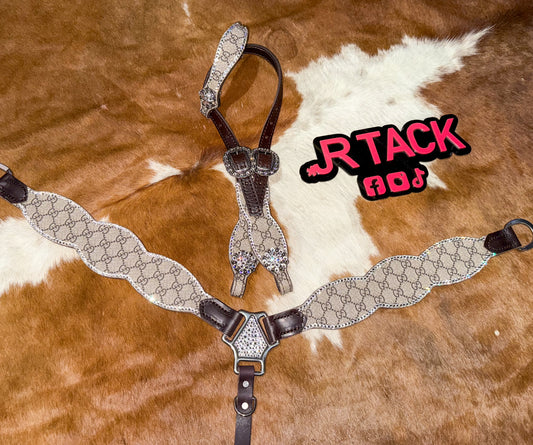 Boujee Clear Crystals Economy Line Tack Set