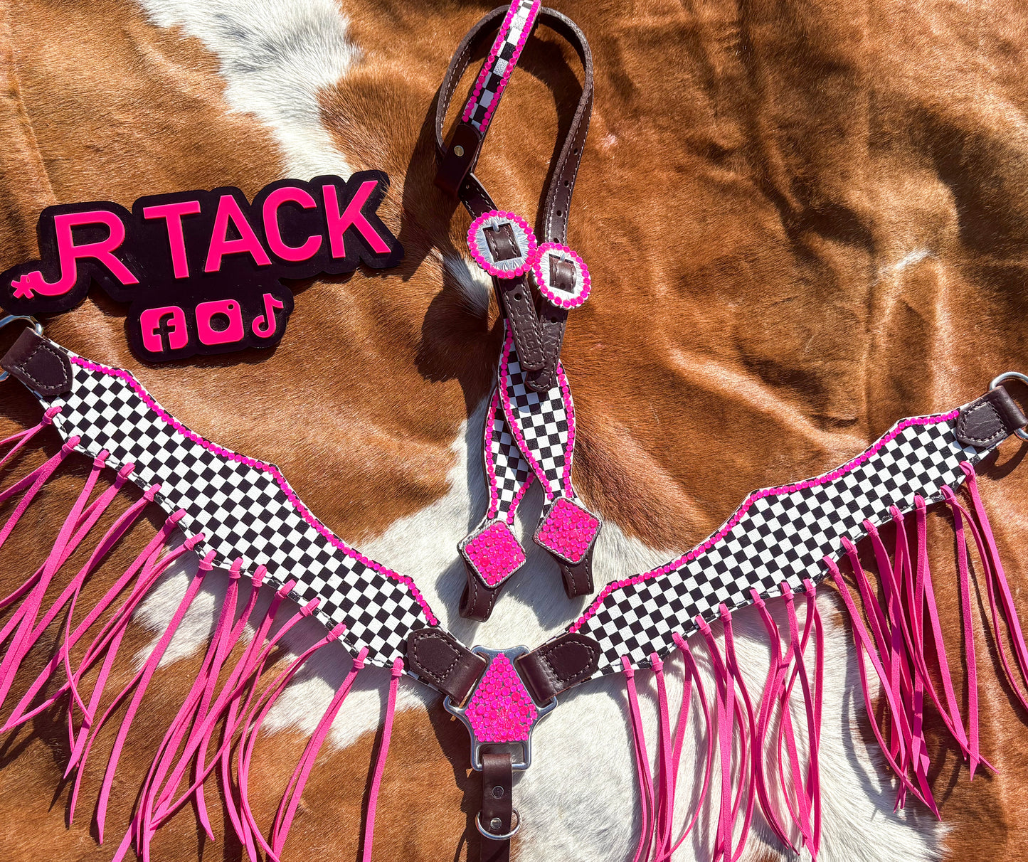 Pink checkers fringe budget style