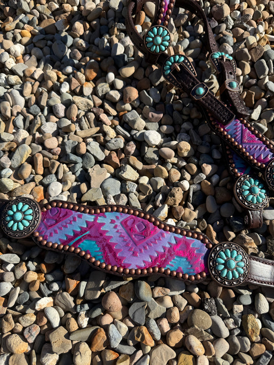 Cotton Candy Aztec Premium Tack Set