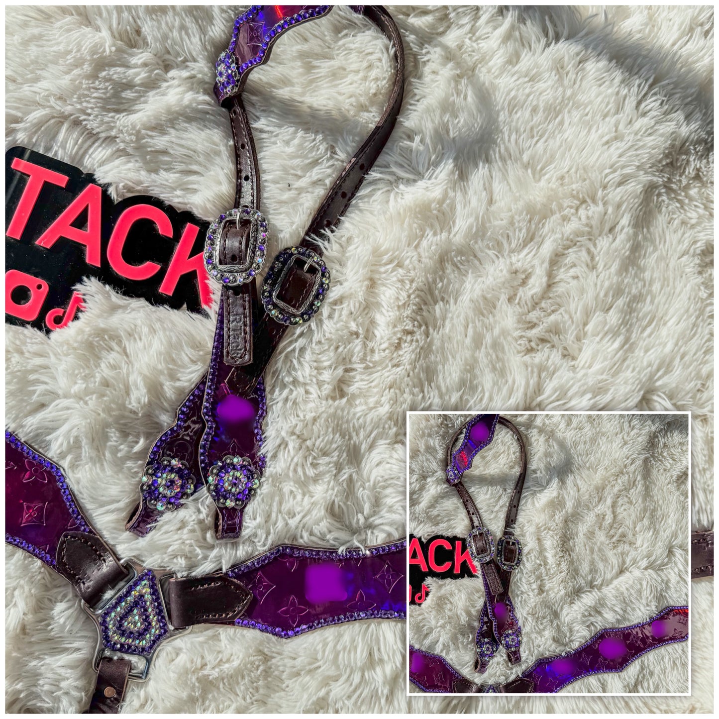 Boujee Purple Hollographic Economy Tack Set