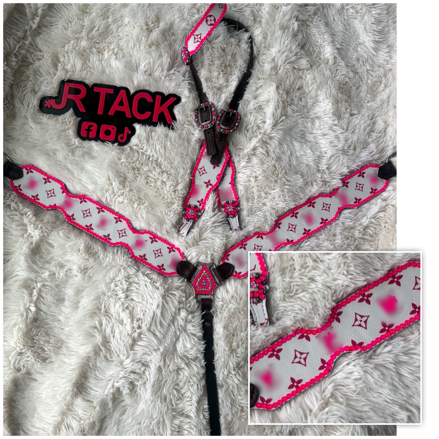 Pink and white Boujee Economy Line Tack Set