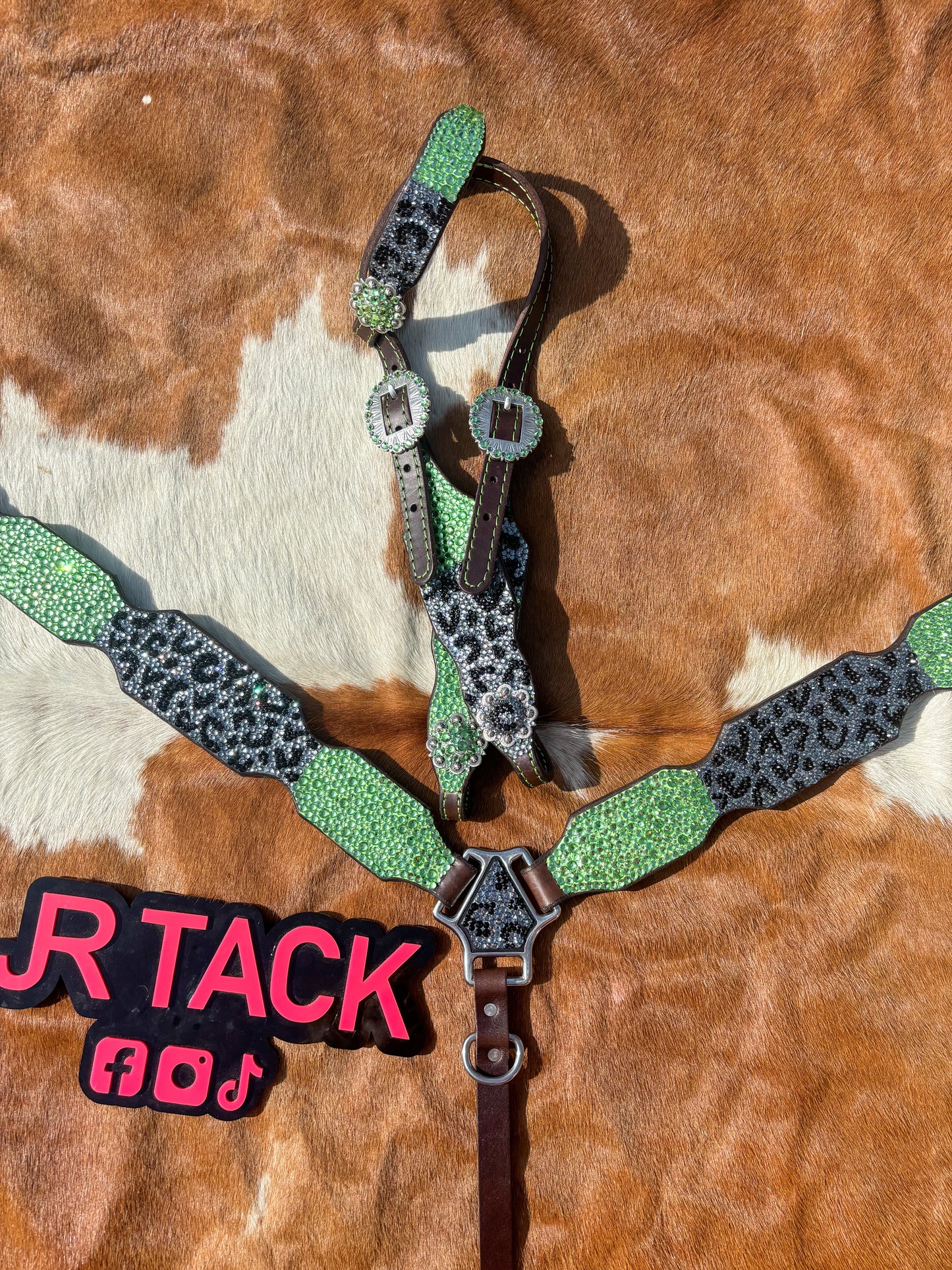 Green & Grey Leopard Full Bling *IN STOCK*