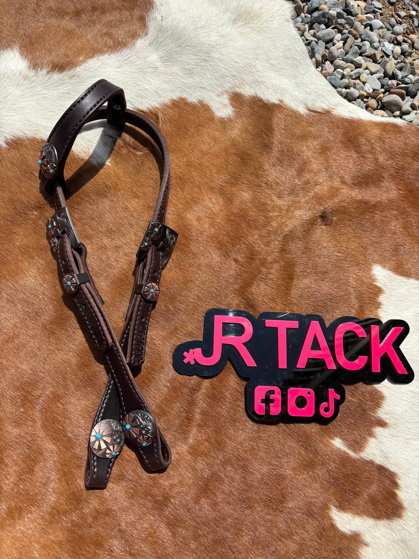 Turquoise Rowel Working Headstall
