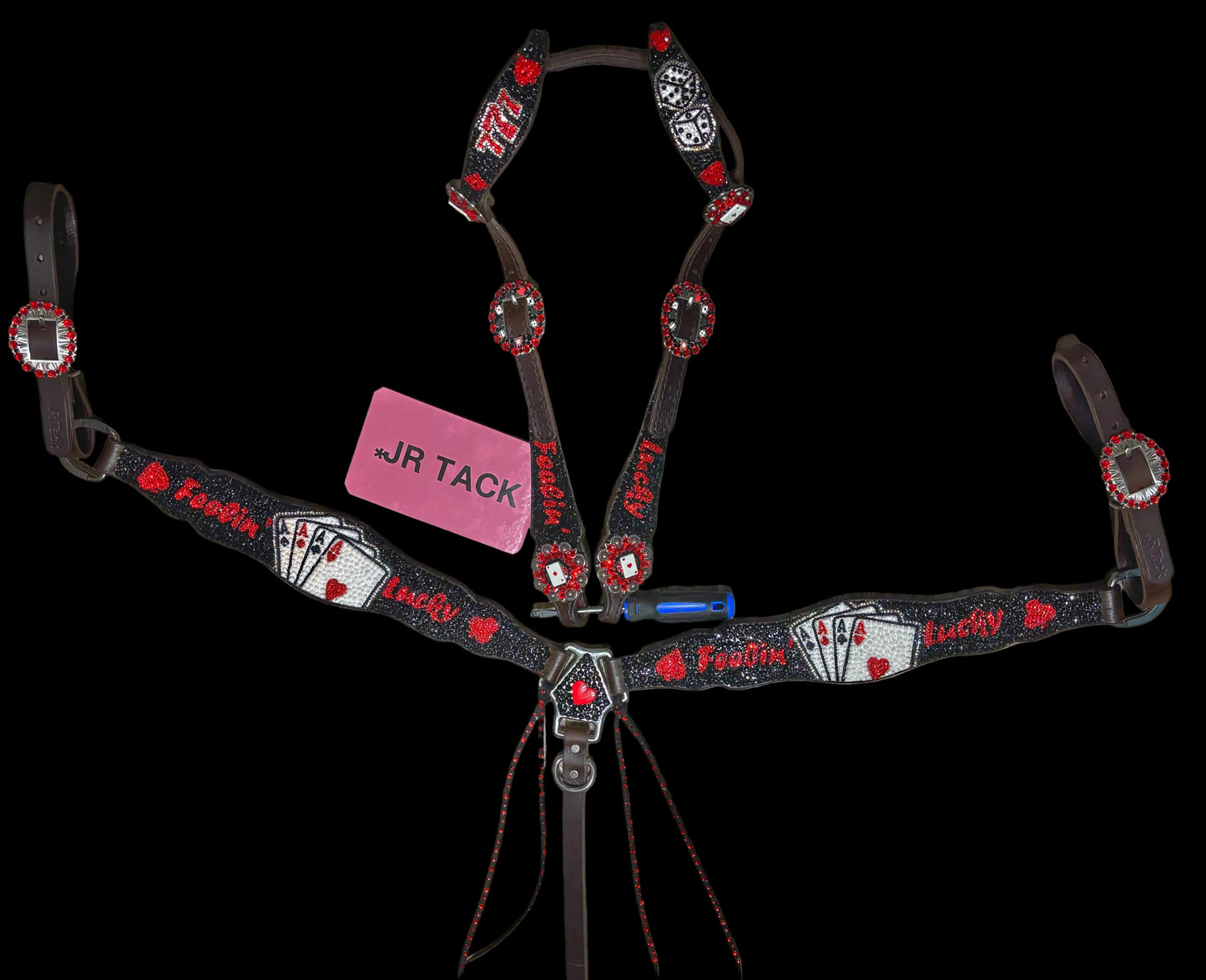 Feelin Lucky Black Gambler Tack Set (Made to Order)