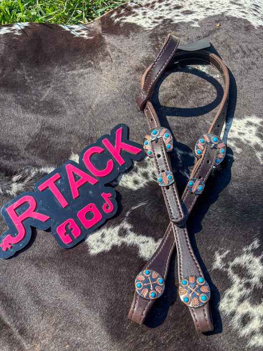 Turquoise Arrows Working Headstall