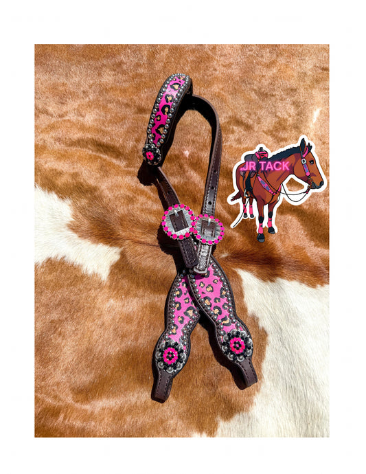 Pink Cheetah Headstall