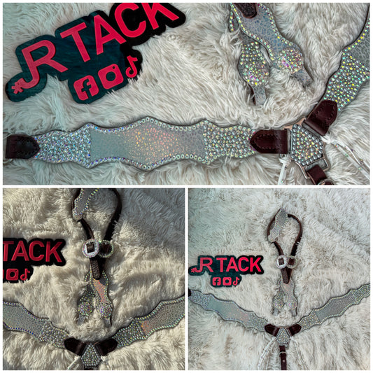 Hollographic Cheetah Bling Pearl Tack Set