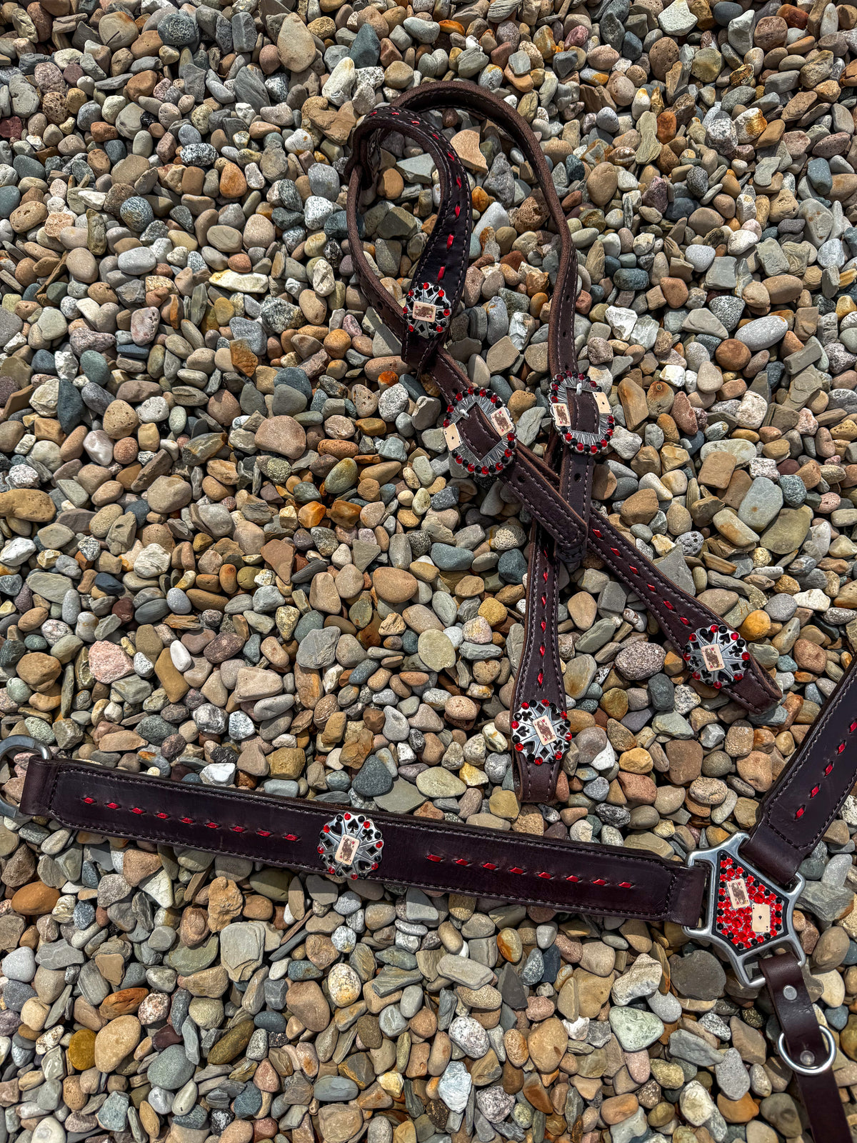 Red Buckstitch Casino Set
