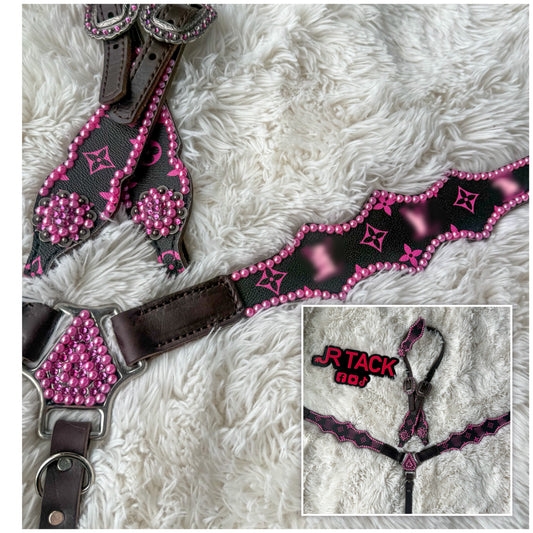 Black and Pink Boujee Economy Line Tack Set