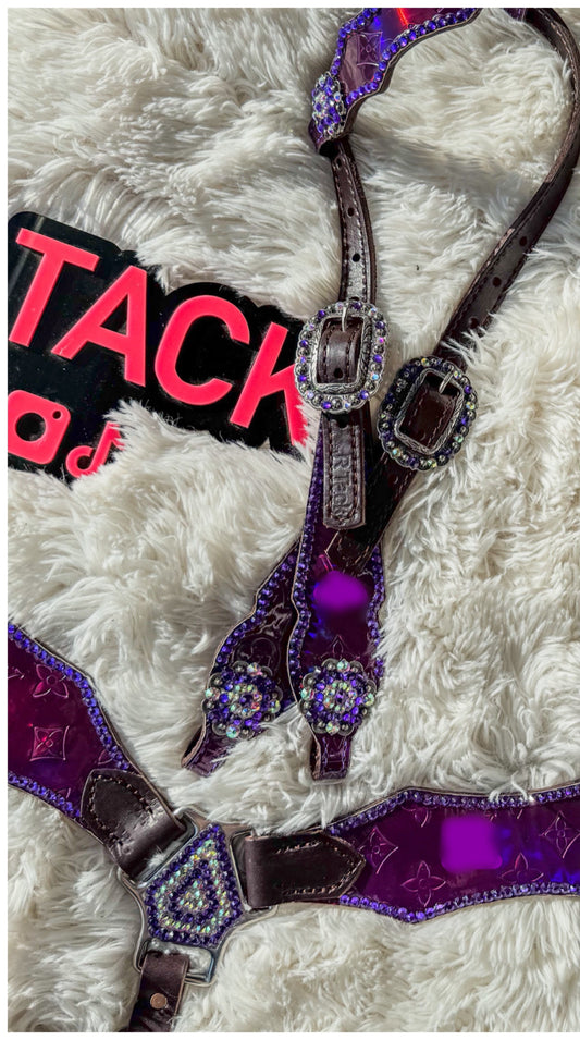 Boujee Purple Hollographic Economy Tack Set
