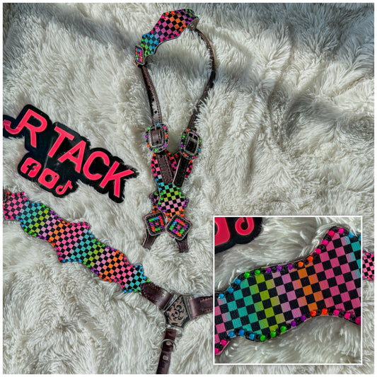 Rainbow Checkers Economy Line Tack Set