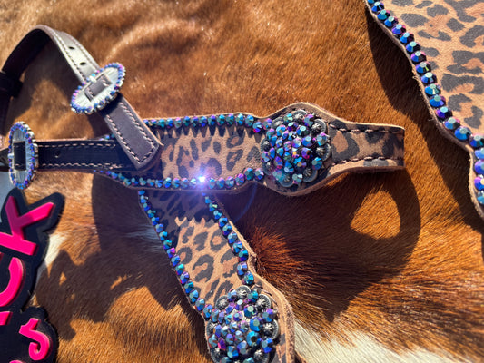 Oil Slick Leopard Tack Set (Made to Order)