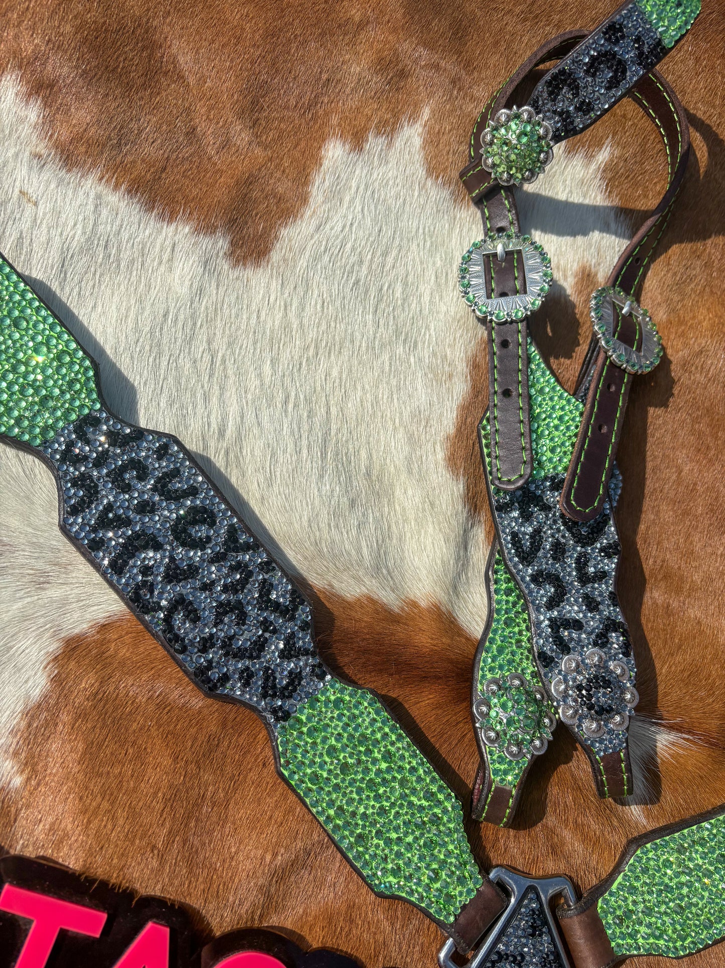 Green & Grey Leopard Full Bling *IN STOCK*