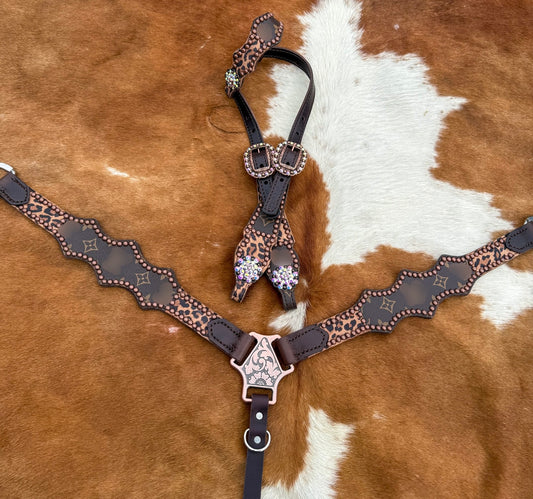 Designer Cheetah Economy Line Tack Set