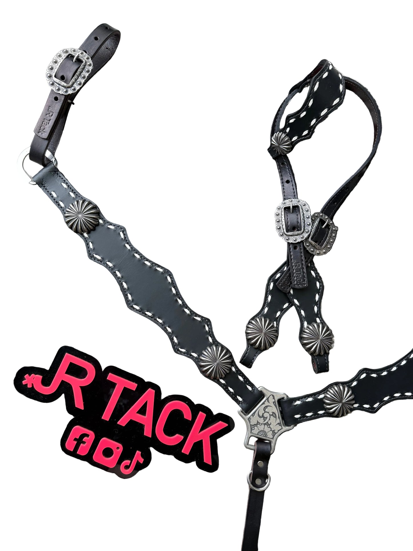 Premium Black Leather Buckstitch