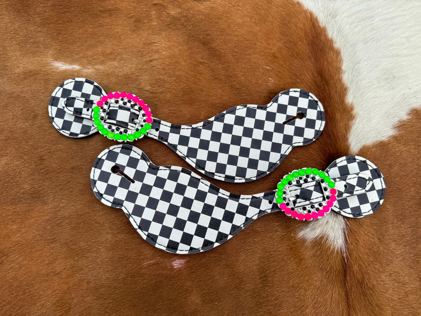 Checkered Spur Straps